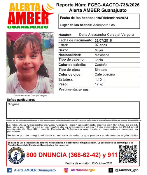 #Acámbaro Alerta AMBER
